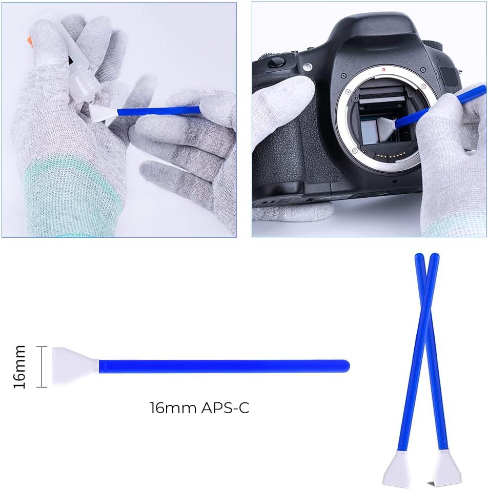 Thumbnail 1 de K&F CONCEPT Sensor-Reinigungsset mit Mikrofaserswabs (16 mm, APS-C) & Flüssigreiniger
