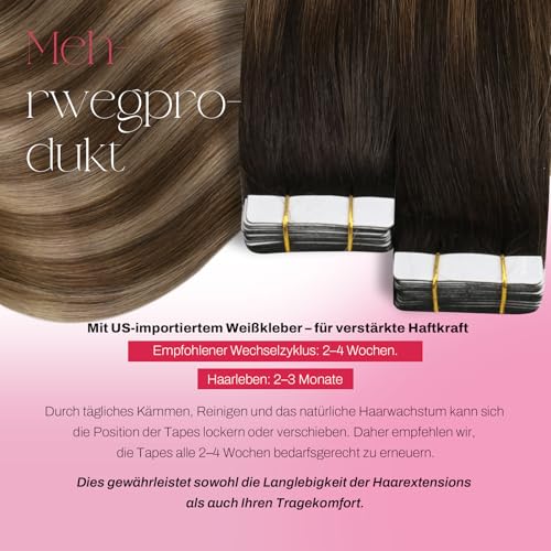 Thumbnail 2 de Moresoo Balayage Tape Extensions Echthaar 30 cm 30 g #4/10/16