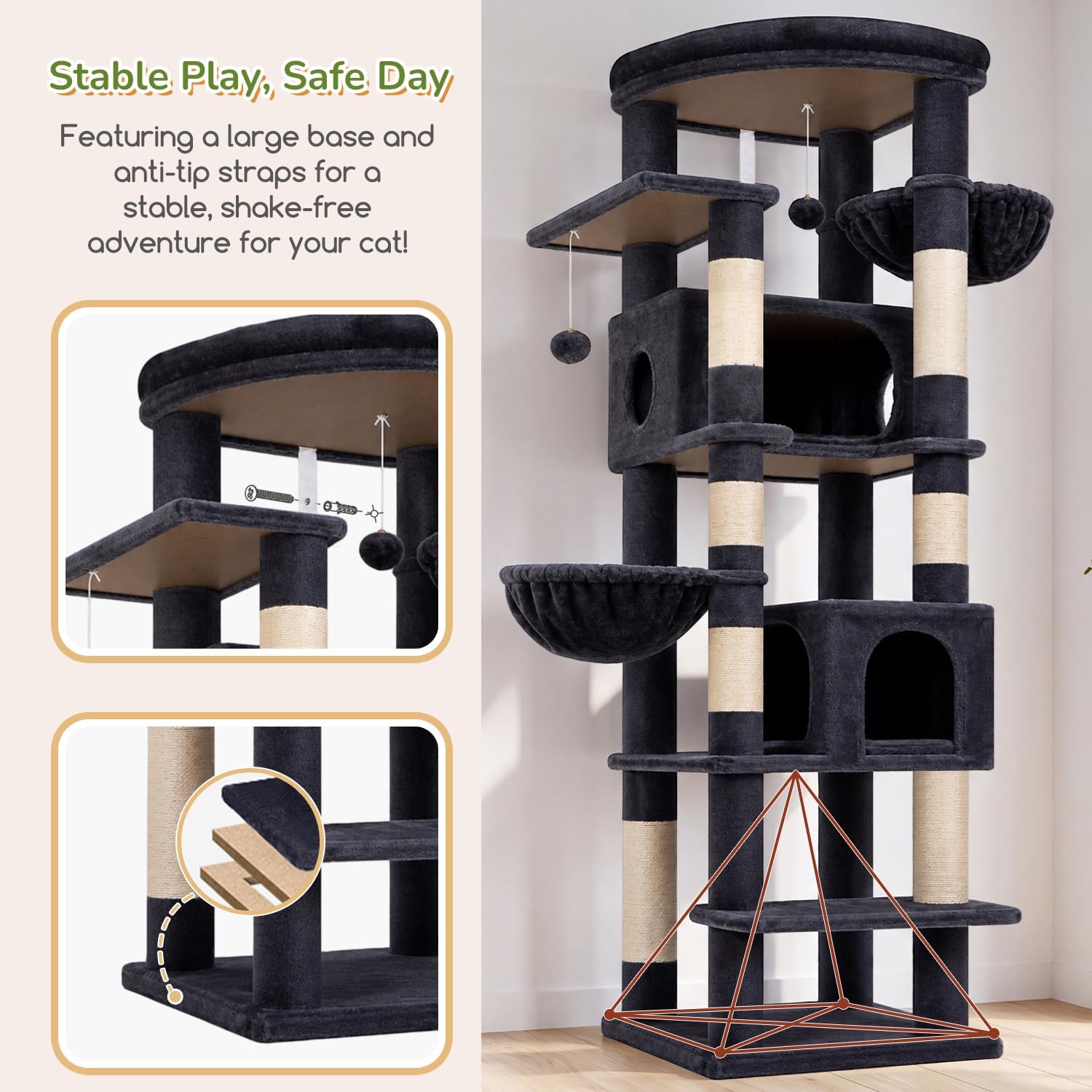 Detalle 2 de Globlazer Cat Tree, 74-Inch