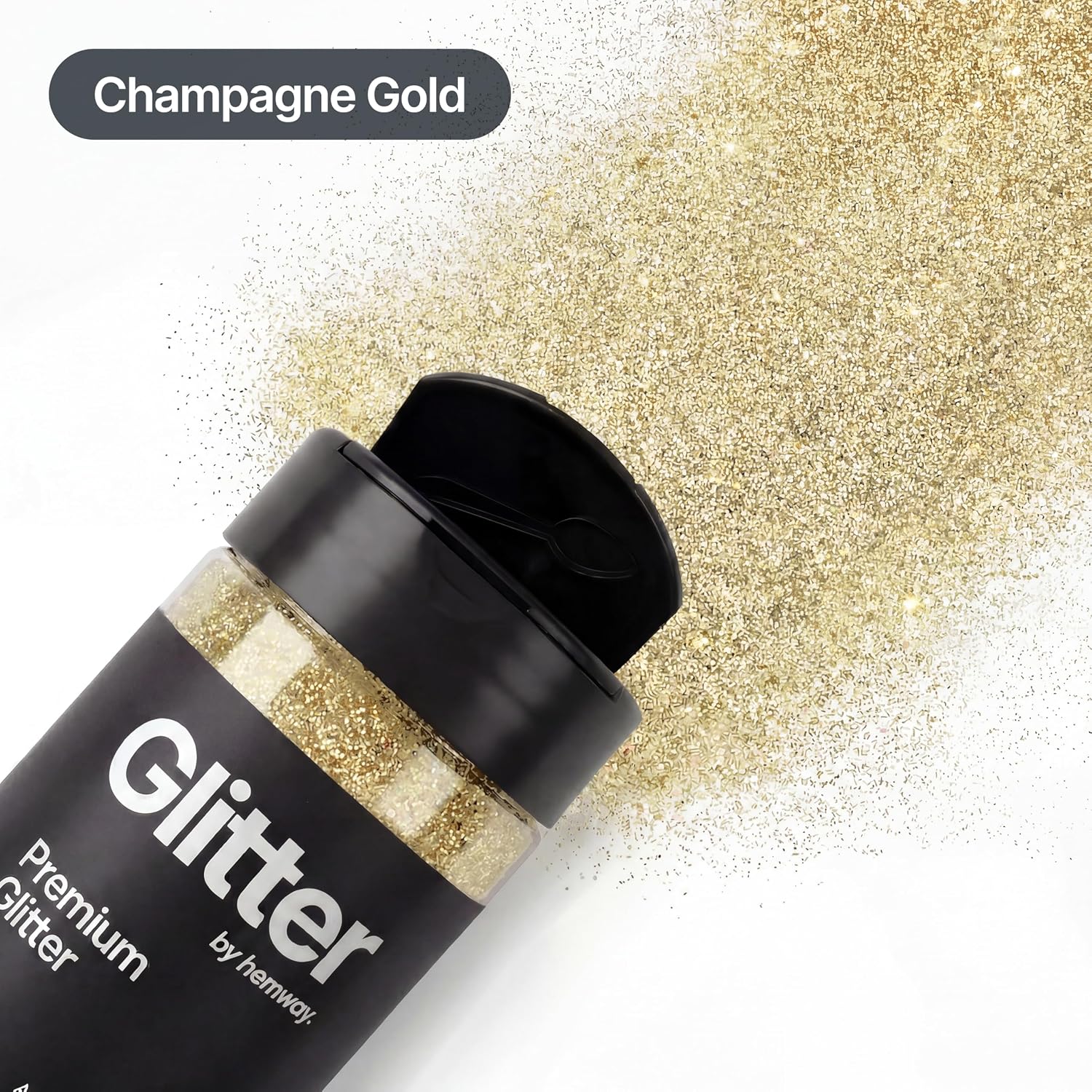 Thumbnail 3 de Champagne Gold Glitter Shaker (130g) – Ultrafine Metallic Flake for Resin, Epoxy, Nails & Crafts
