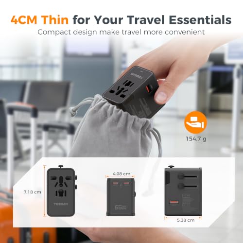 Thumbnail 6 de TESSAN GaN 65W Universal Travel Adapter with 2 USB C and 2 USB A