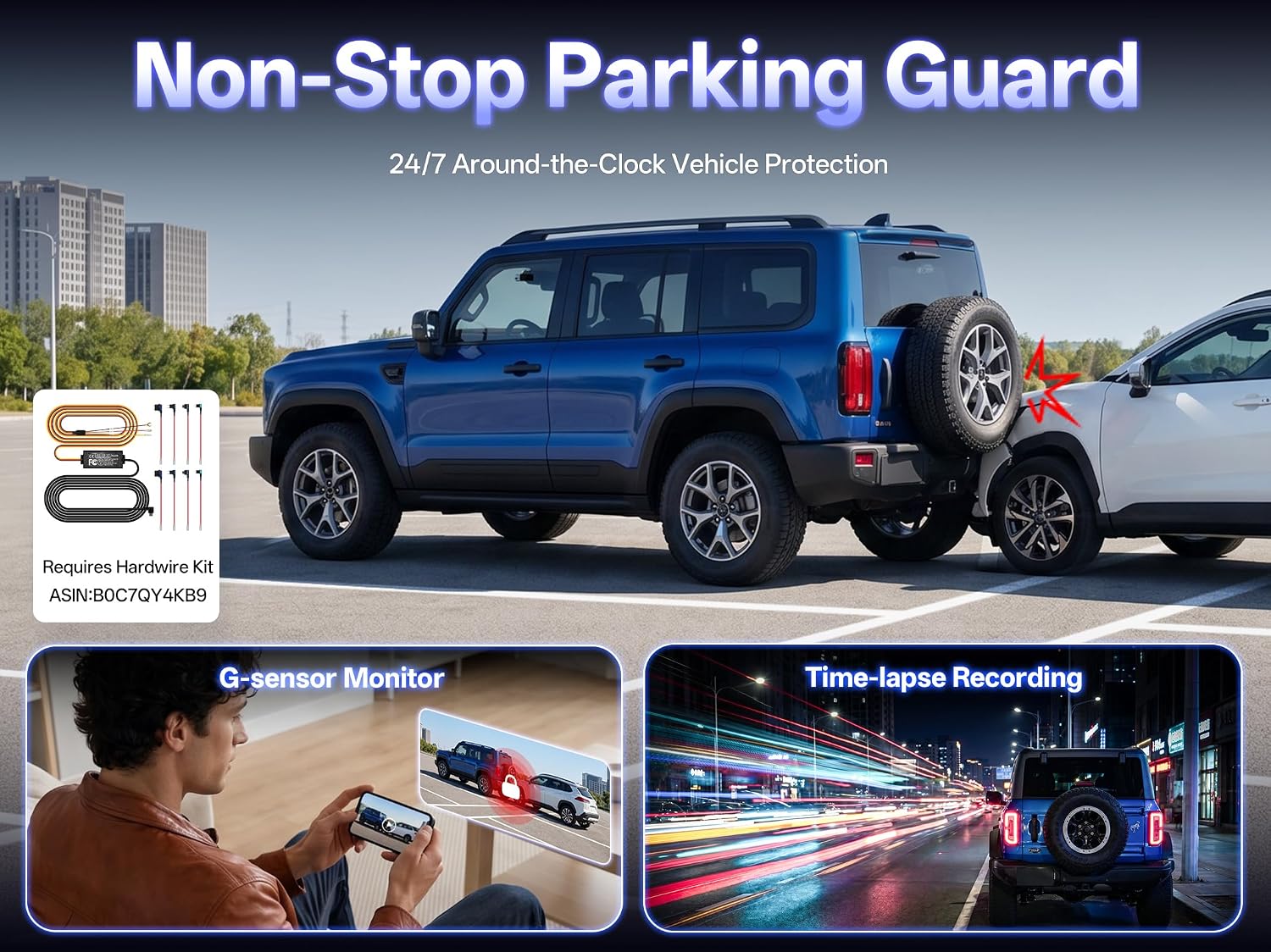 Thumbnail 6 de pelsee S1 Pro Native 4K Front and Rear Dash Cam with GPS and 128GB Card