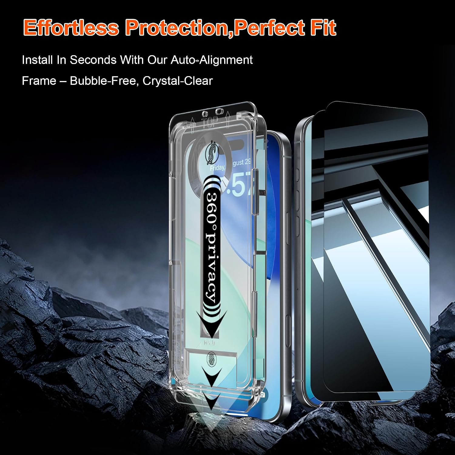 Thumbnail 4 de OneFish iPhone 17 Pro Max Privacy Screen Protector 2-Pack