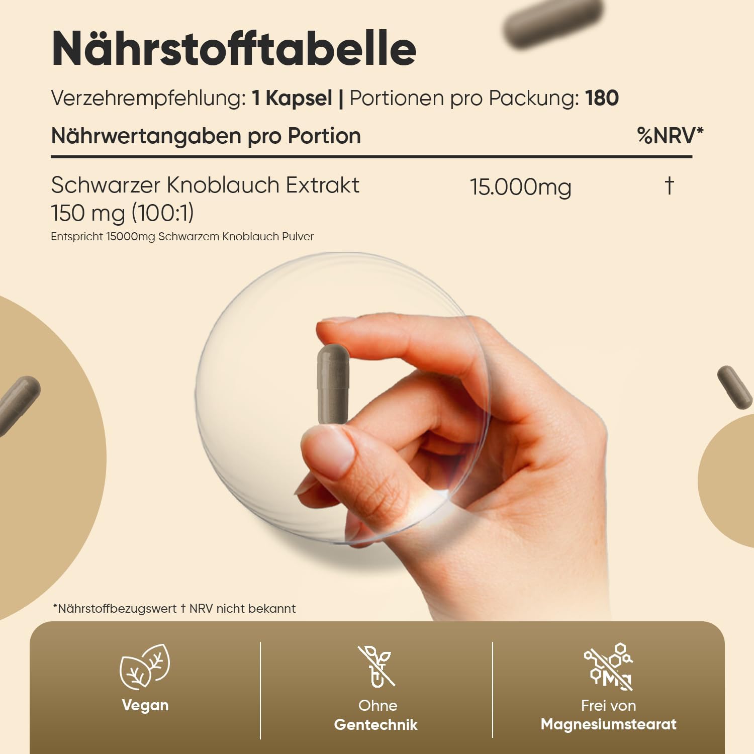 Thumbnail 2 de Schwarzer Knoblauch 100:1–15000 mg Extrakt (Allium sativum) – WeightWorld, 180 vegane Kapseln