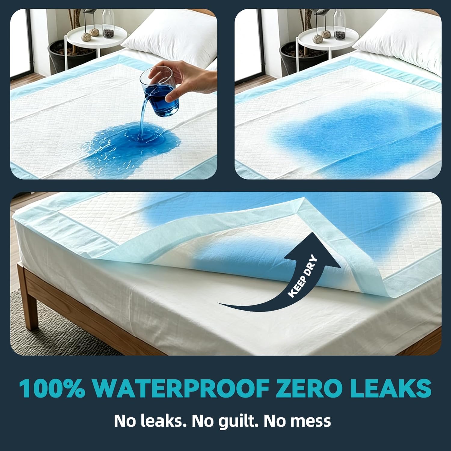 Thumbnail 2 de AAY 50 Count Extra Large Disposable Underpads (40" x 36"), Ultra-Absorbent, Leak-Proof Bed Pads for Adults, Elderly, and Kids