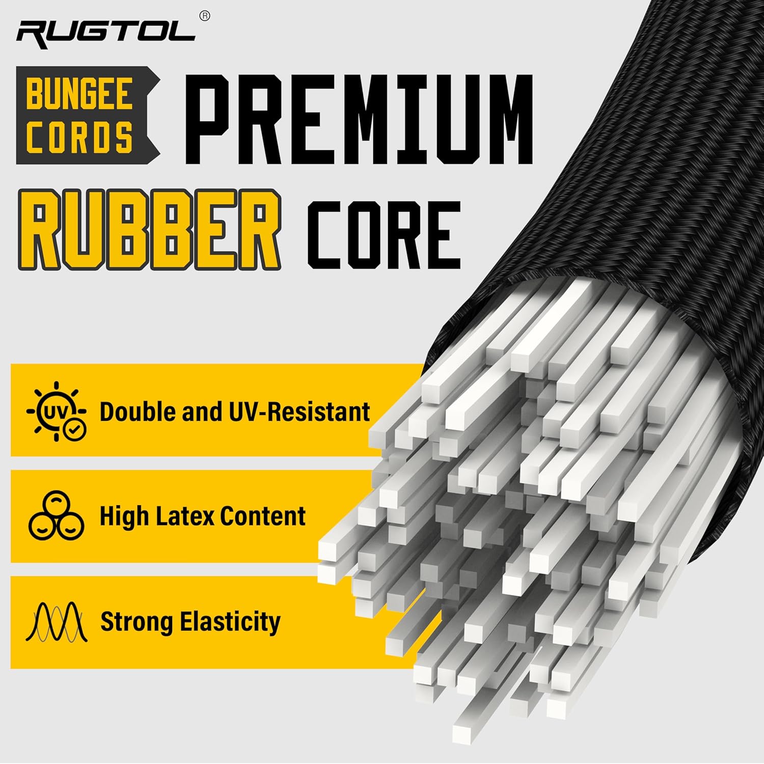 Thumbnail 3 de Rugtol Adjustable Bungee Cords with Hooks (6 Pack) – Heavy Duty, 7"–48" Flexibility for Cargo, Camping, and More