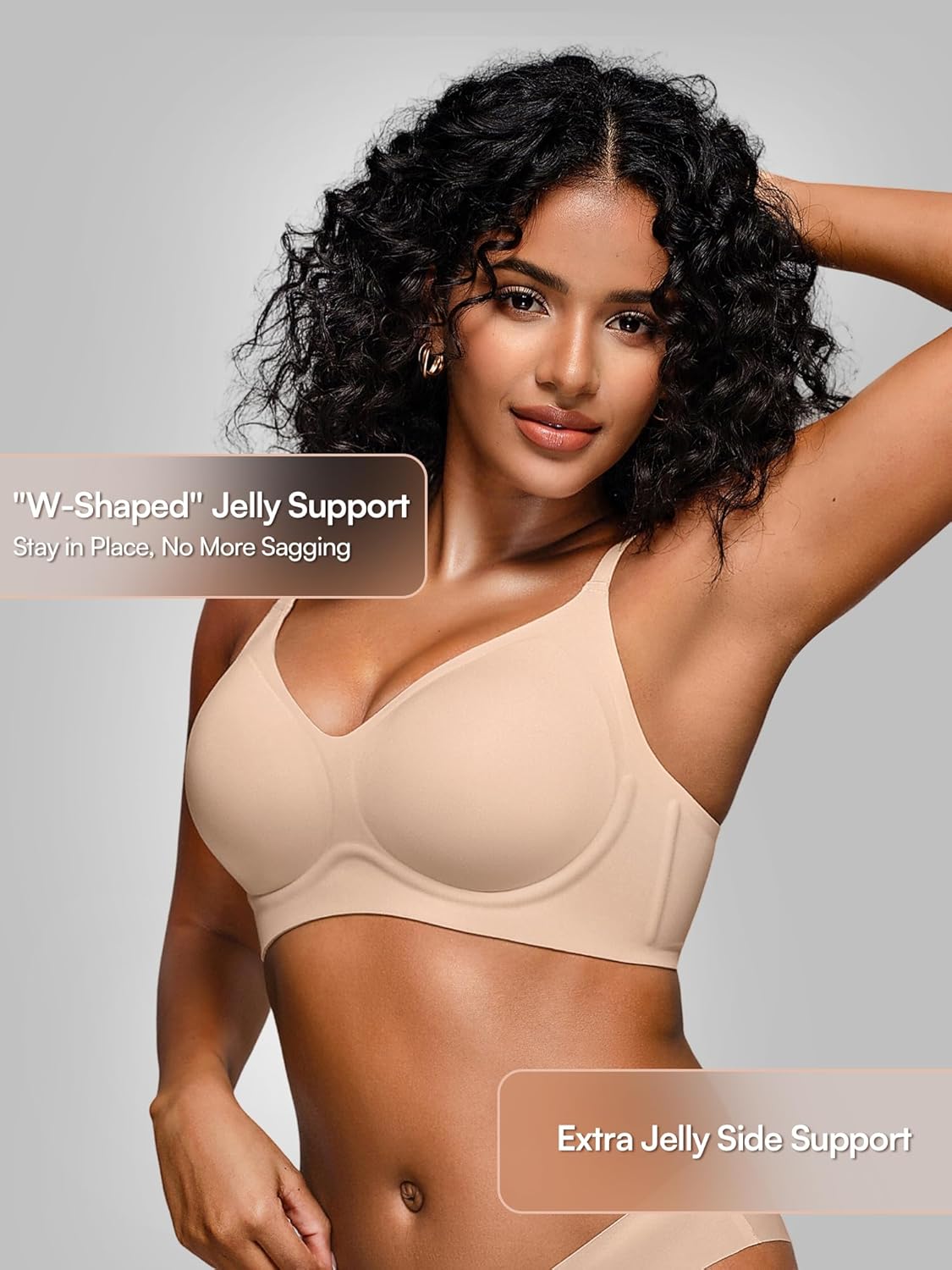 Thumbnail 1 de Cuteio Wireless Jelly Bras for Women No Underwire - S-2XL Seamless Padded T-Shirt Bralette with Support