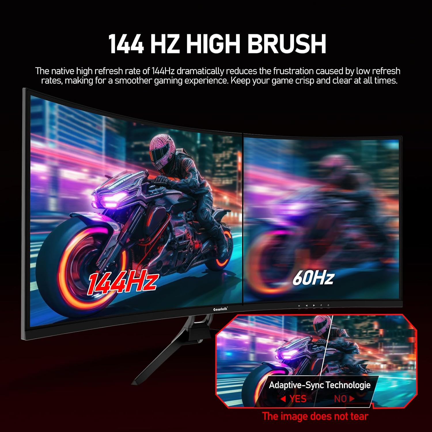Thumbnail 4 de Gawfolk 34 Inch Ultrawide Curved Monitor 144Hz