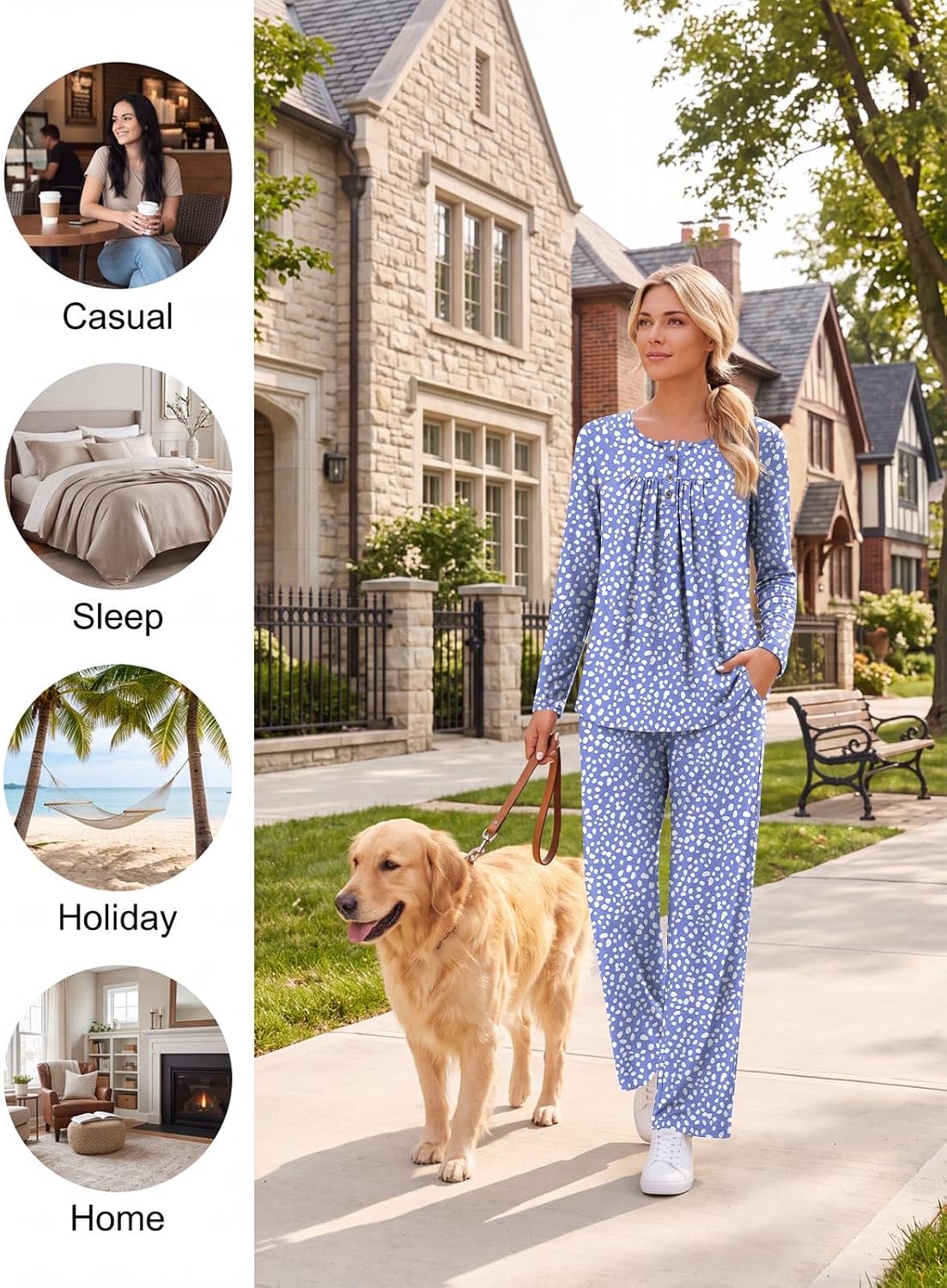 Thumbnail 3 de Bestbee Women's Pajama Set 2‑Piece, Long Sleeve & Pants