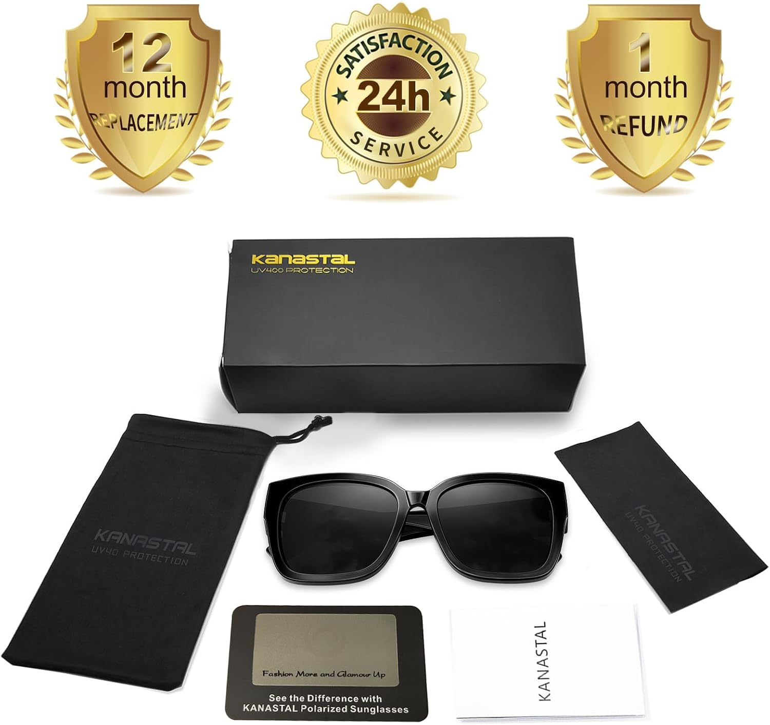 Thumbnail 6 de KANASTAL Übergröße Fit-Over Sonnenbrille für Brillenträger – quadratisch, polarisiert, UV400