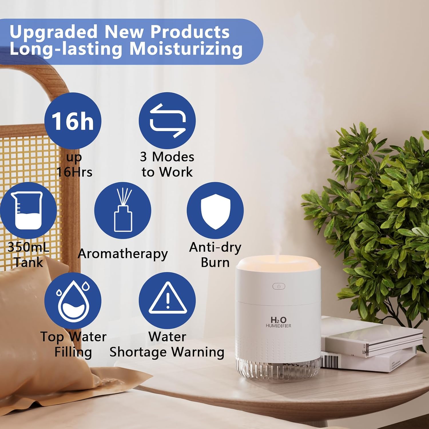 Thumbnail 5 de SZO Upgraded 500ML Humidifier for Bedroom