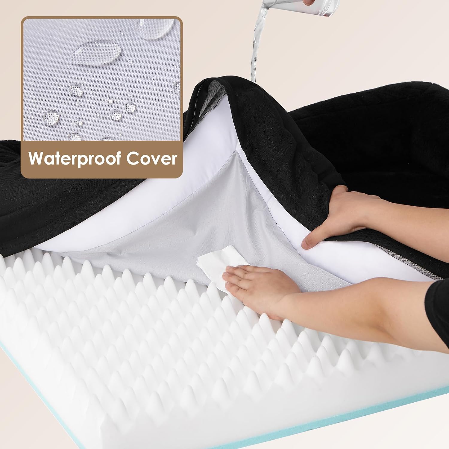 Thumbnail 3 de EHEYCIGA Orthopädisches Hundebett Kleine Hunde 76x51x16.5 cm – Memory Foam, wasserdicht, rutschfest