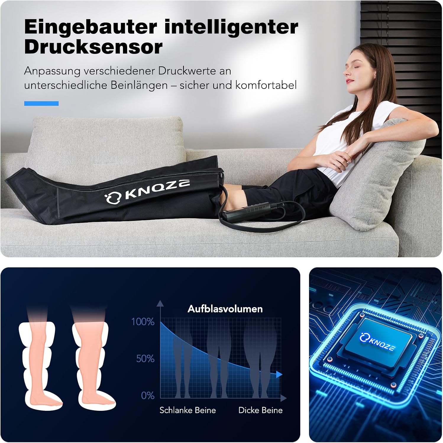 Detalle 2 de Luftkompressions Beinmassagegerät 60–160 mmHg
