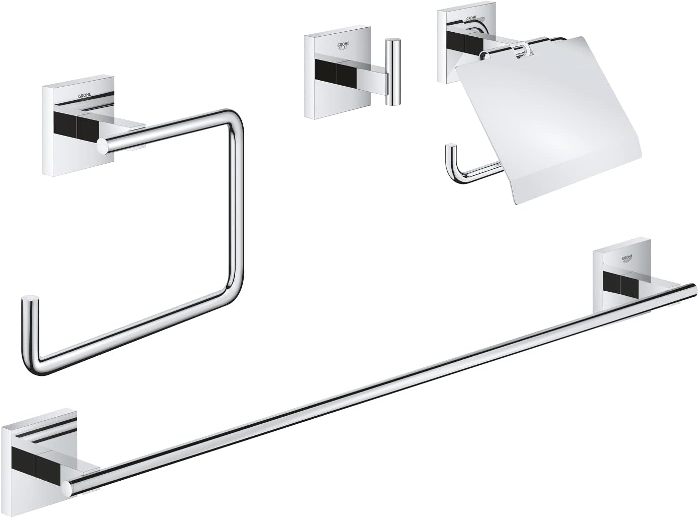 GROHE QuickFix Start Cube: Set Accessori 4-in-1 in Cromo