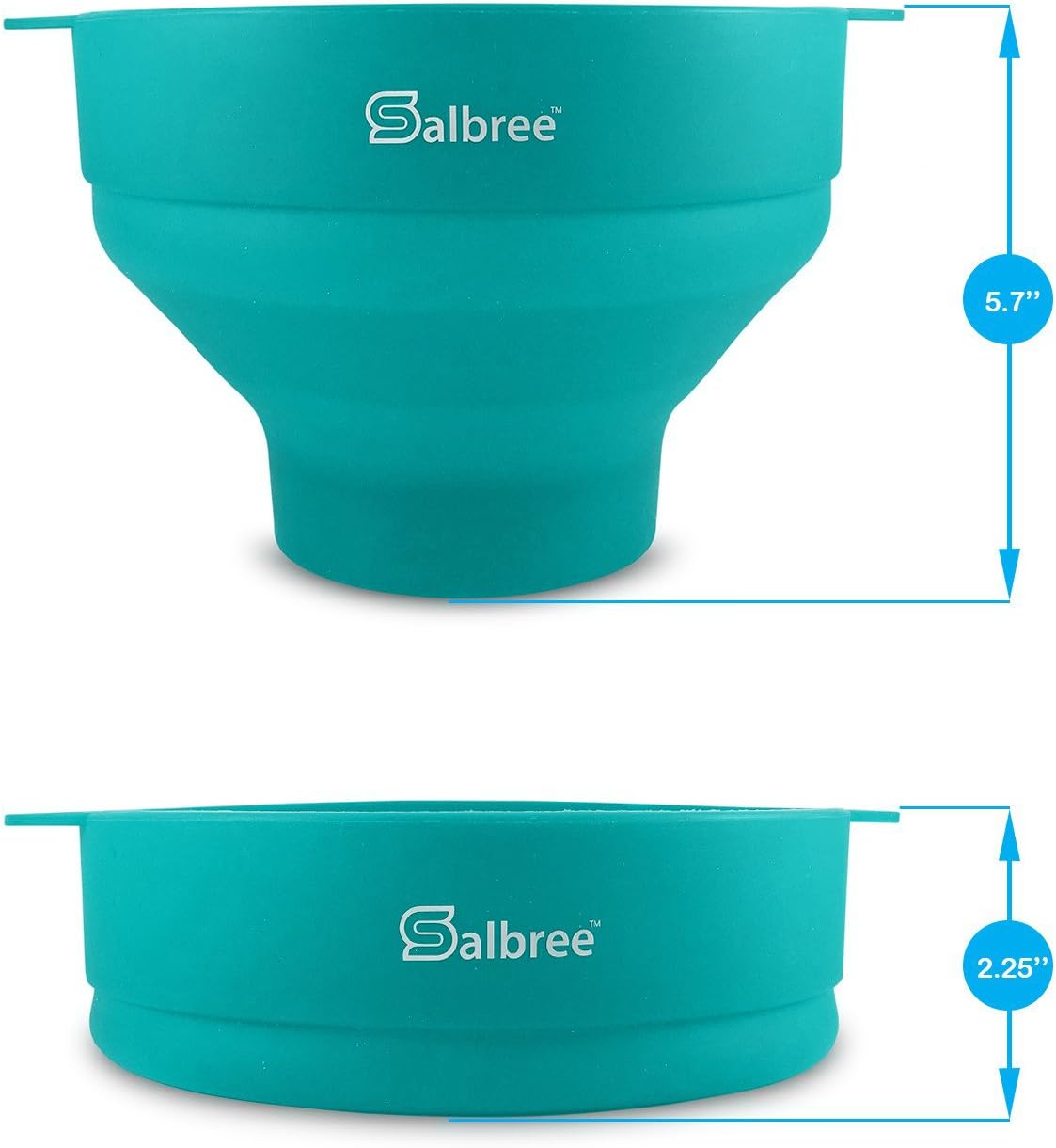 Thumbnail 6 de The Original Salbree Collapsible Silicone Microwave Popcorn Popper Maker (Aqua) — Microwavable Bowl for Up to 16 Cups