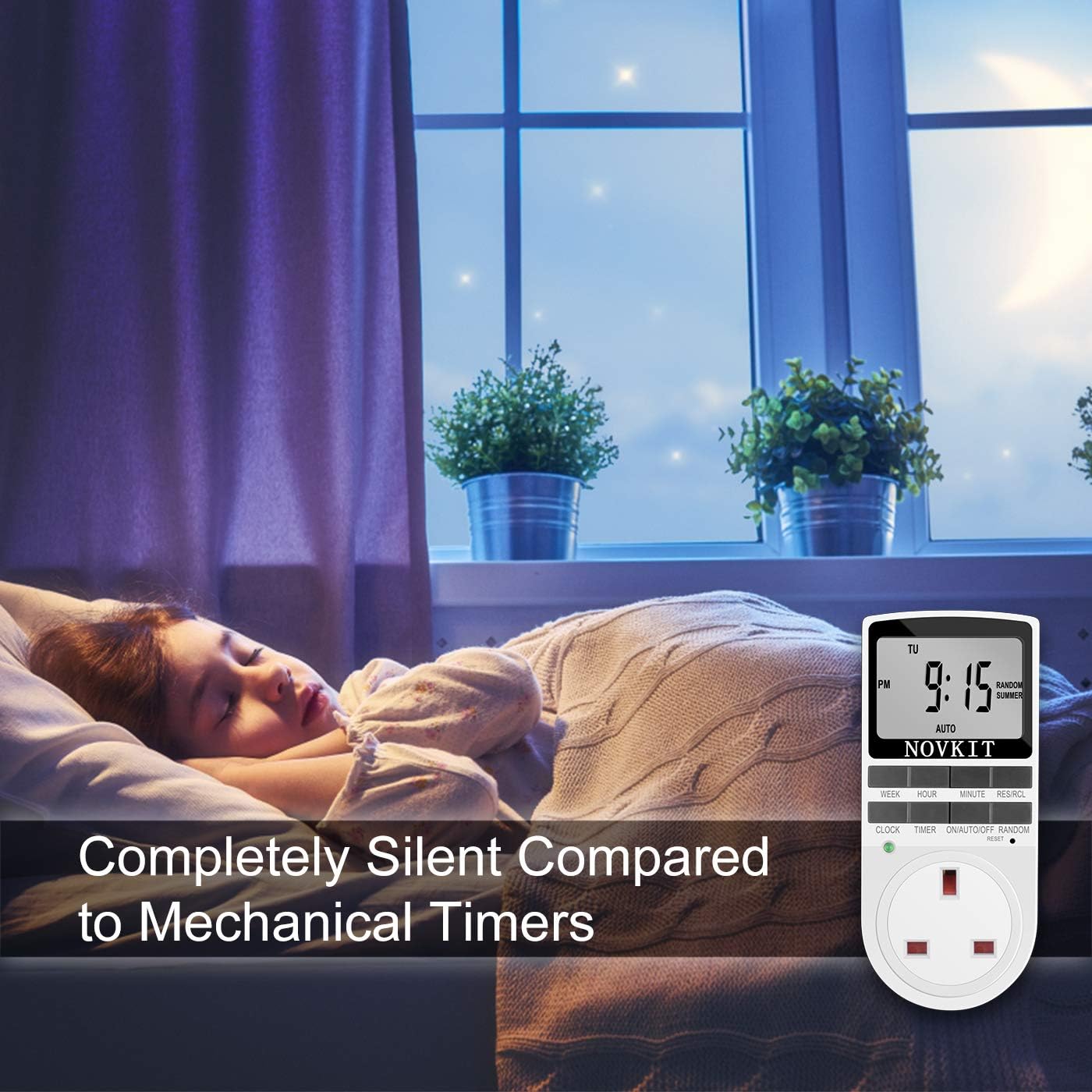 Thumbnail 4 de NOVKIT Digital Security Timer Plug 2-pack, 13A ⏲