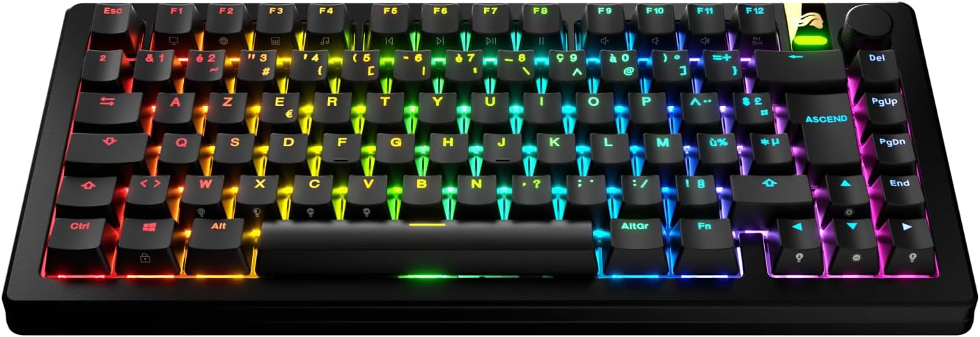 Thumbnail 1 de Tasti retroilluminati Glorious Gaming GPBT neri con simboli traslucidi (AZERTY francese)