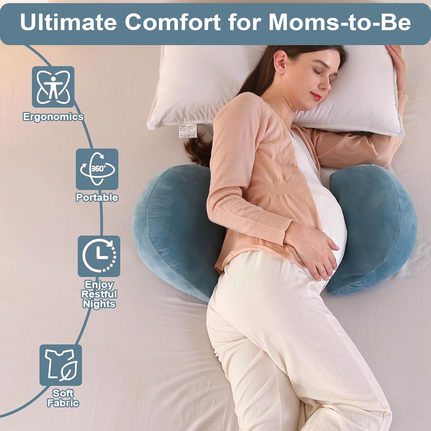 Thumbnail 2 de SHANNA Pregnancy Pillow: Wedge Full Body Support for Sleep During Pregnancy