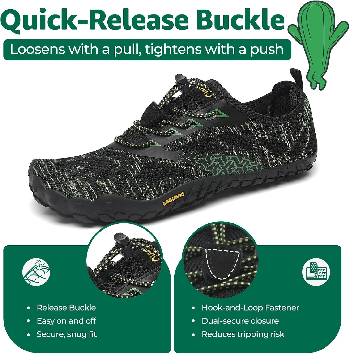 Detalle de SAGUARO Scarpe da trail running barefoot unisex con punta ampia e suola antiscivolo