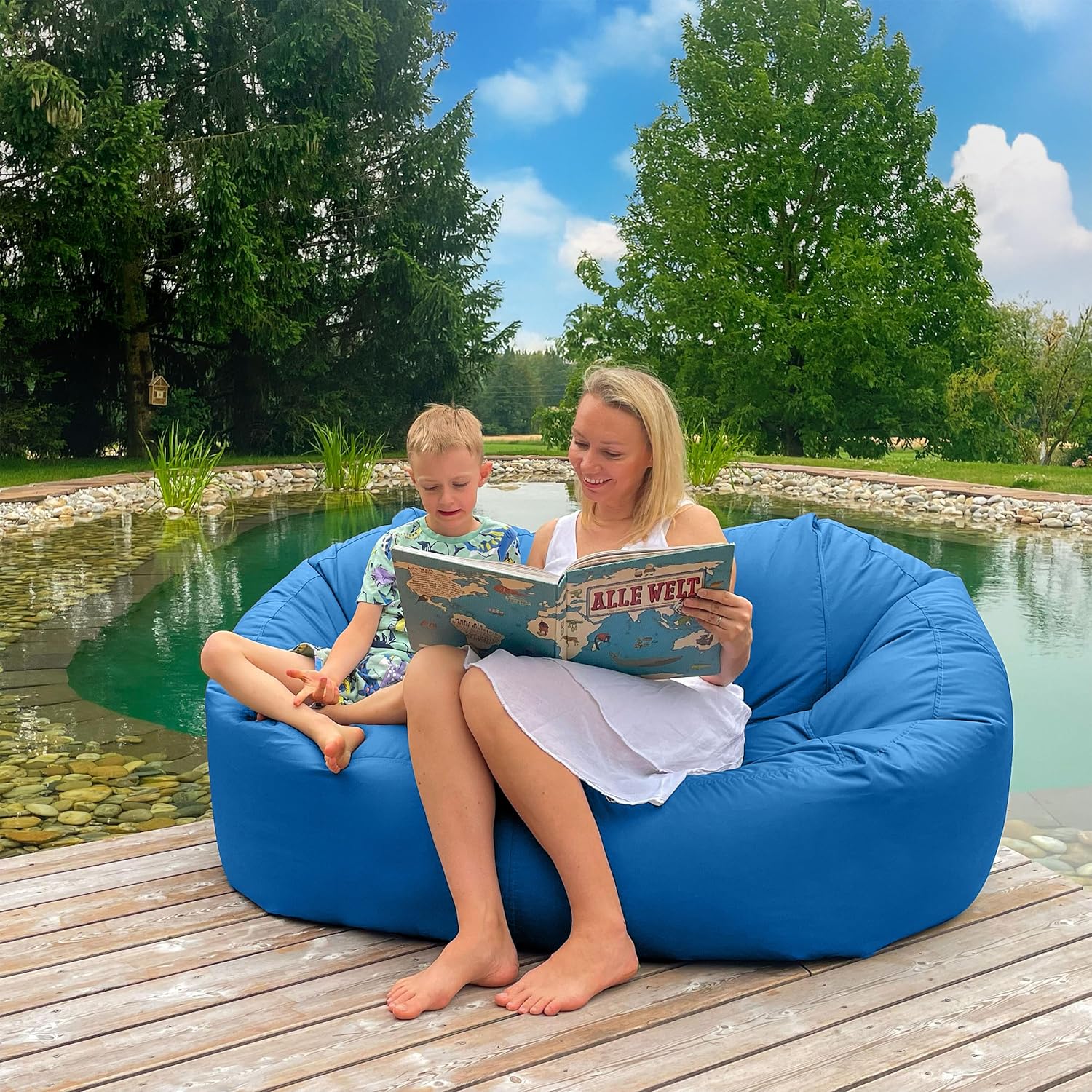 Detalle 2 de Bruni Lounge Sitzsack-Sofa – sofa-worek dla 1–2 osób, niebieska, do domu i ogrodu