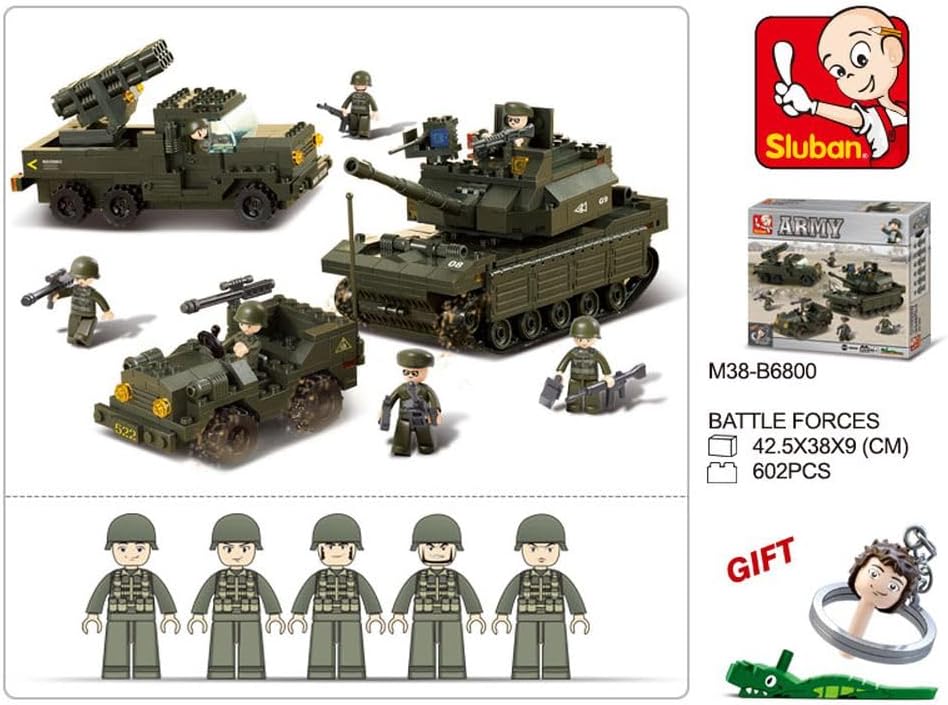 Detalle 1 de Sluban M38-B6800 Army Field Battle Forces – zestaw klocków, 602 elementy