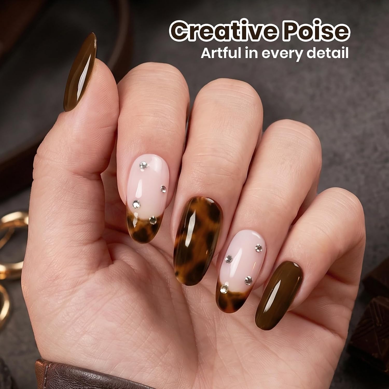 Detalle de Beetles Brown Gel Nail Polish 15 mL