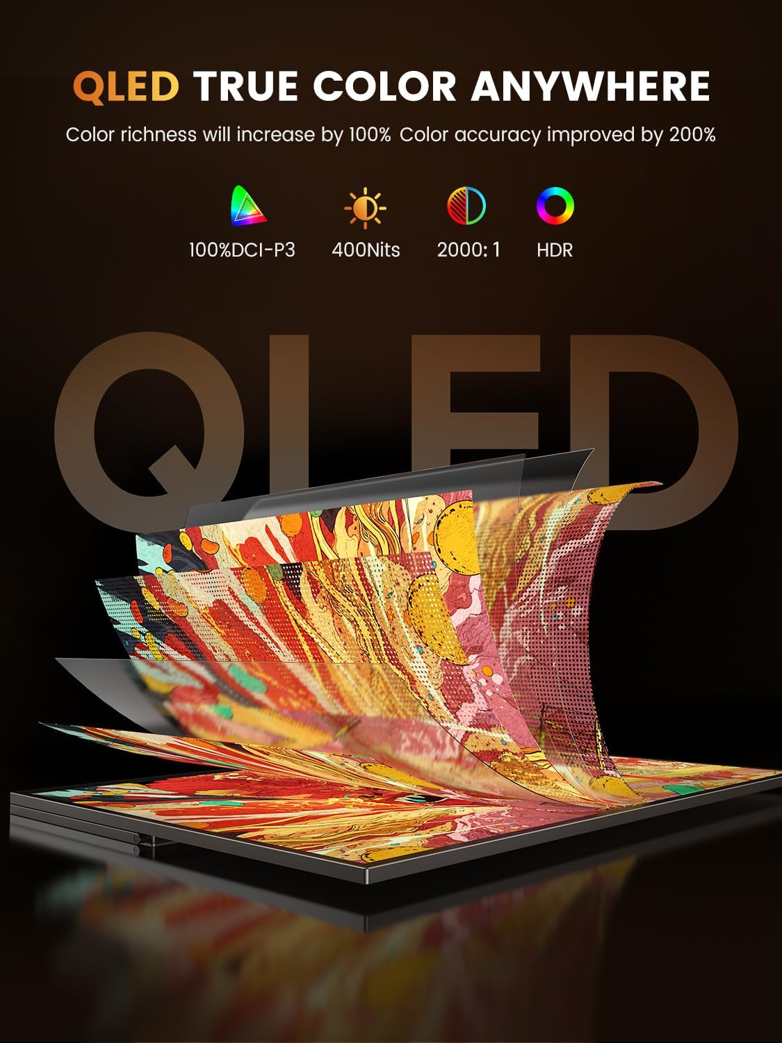 Thumbnail 3 de UPERFECT 2.5K QLED Gaming Monitor 240Hz 16 Zoll