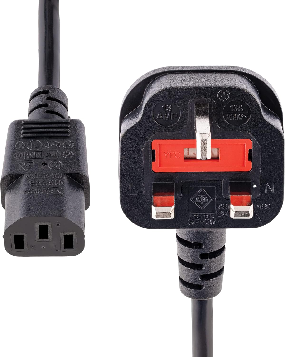 Thumbnail 3 de StarTech PXT101UK3M 3m UK Computer Power Cable (BS 1363 to IEC C13) 10A 250V