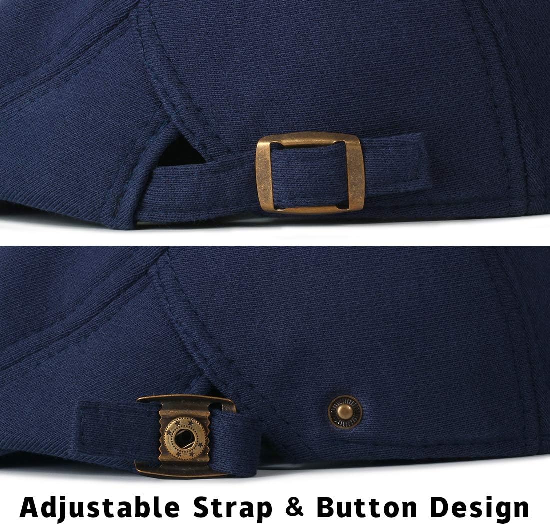 Detalle de WETOO stcap55-zanglanse-E Cotton Newsboy Cap, Adjustable Blue, M