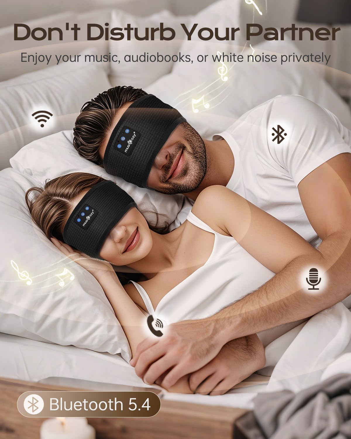 Thumbnail 5 de MUSICOZY Schlafkopfhörer Bluetooth – Schlafkopfhörer mit Stirnband