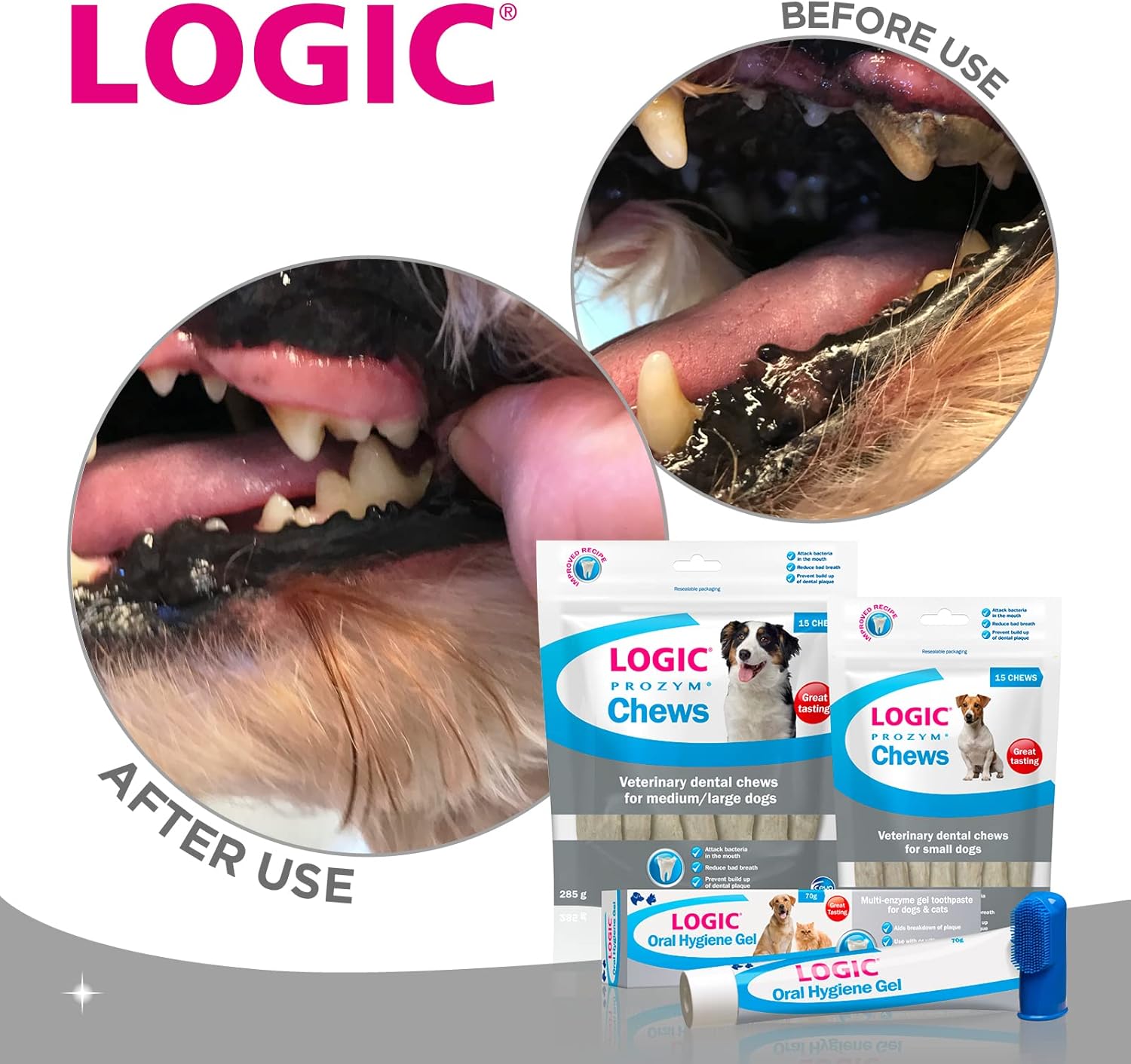 Detalle de Logic Oral Hygiene Gel For Dogs & Cats with Toothbrush & Paste — 70g Dog & Cat Toothpaste