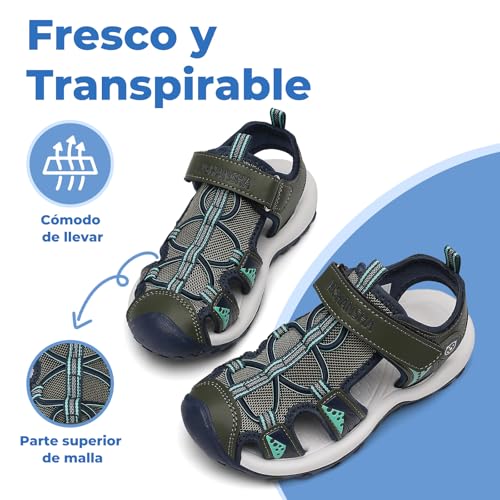 Thumbnail 3 de Mishansha Sandalias de Verano para Niños con Puntera Cerrada – Verdes, Talla 29