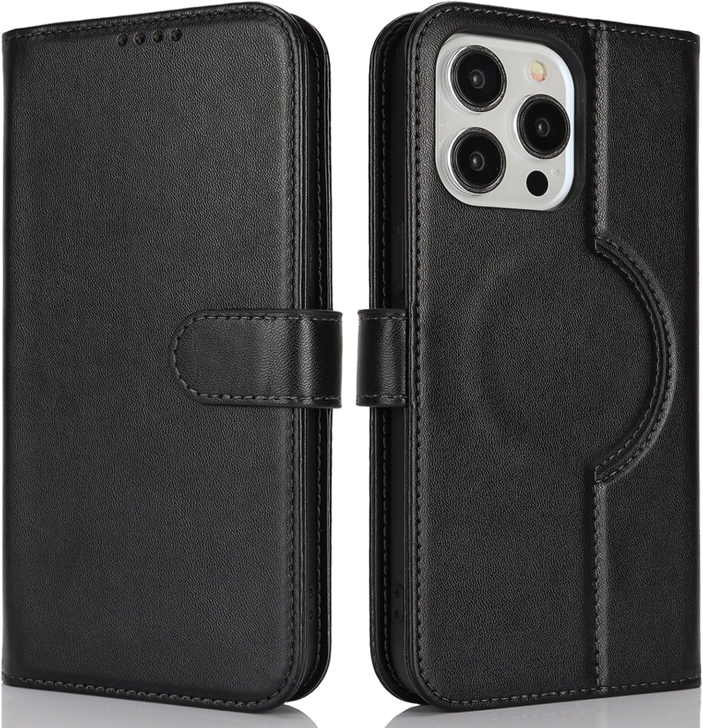 Detalle de Zouzt Case for iPhone 15 Pro (6.1) – Magnetic PU Leather Wallet with Card Holders, Kickstand and MagSafe Compatibility