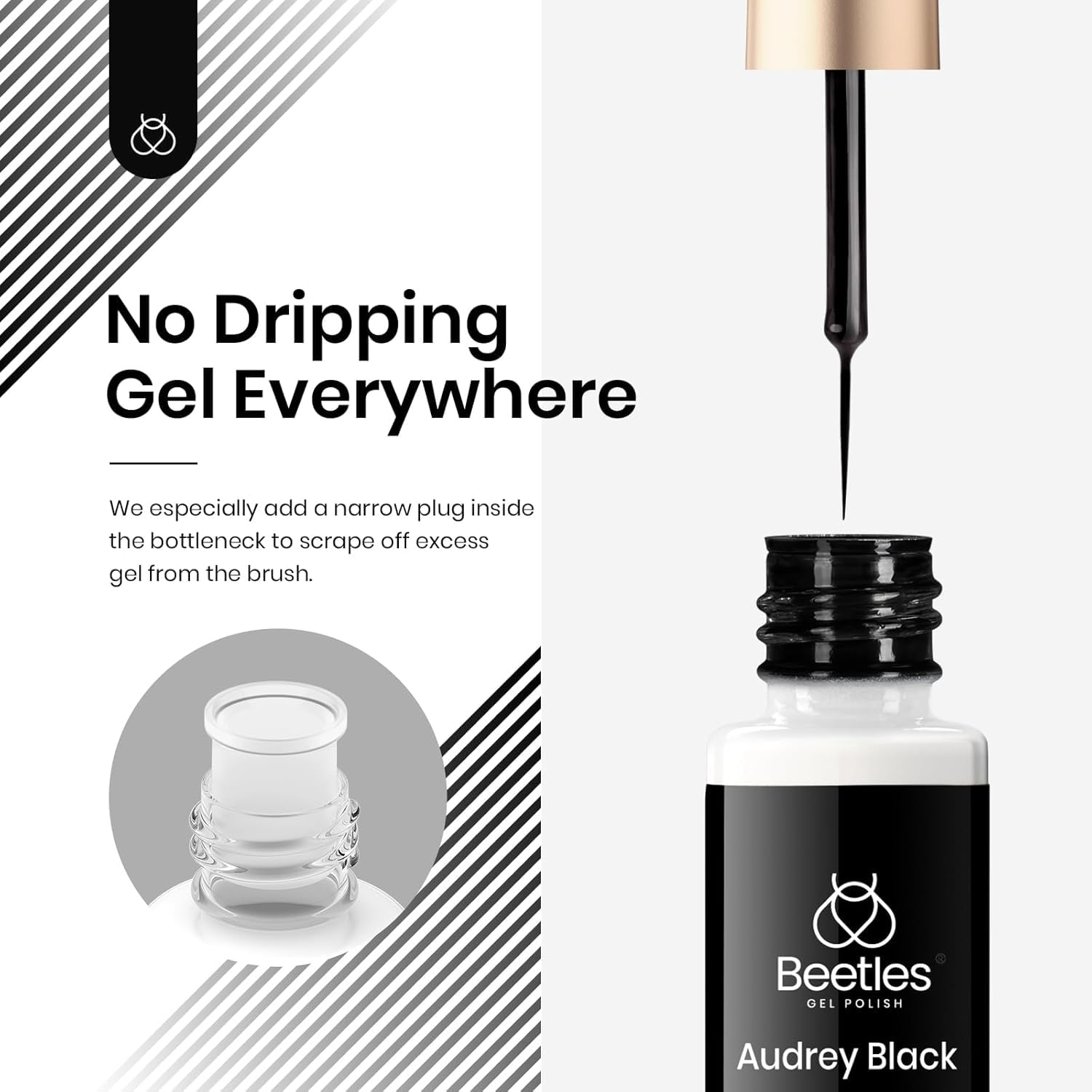 Detalle 2 de Beetles Gel Nail Art Liner Set in Black and White