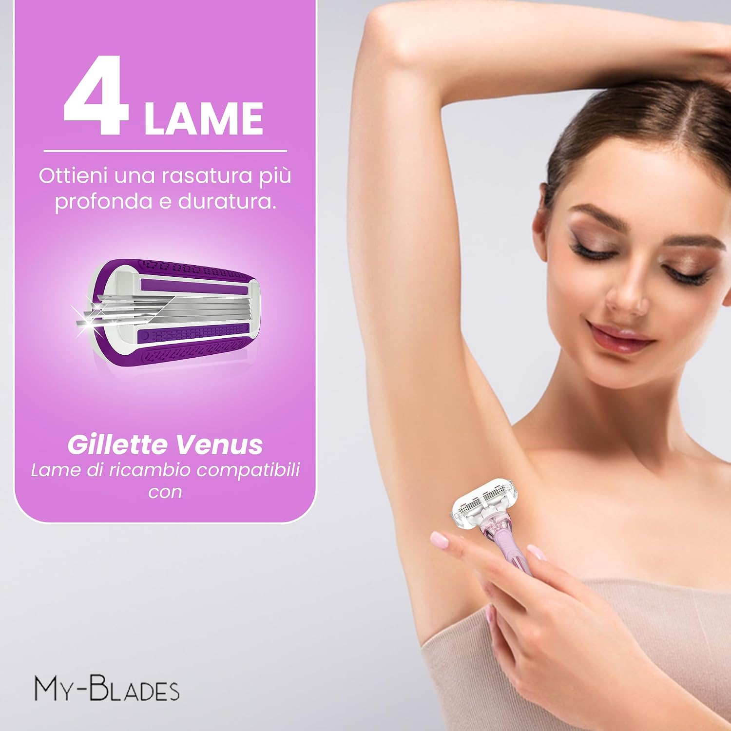 Detalle 2 de My-Blades Lamette compatibili Gillette Venus – 6 lamette di ricambio, Plastic Neutral