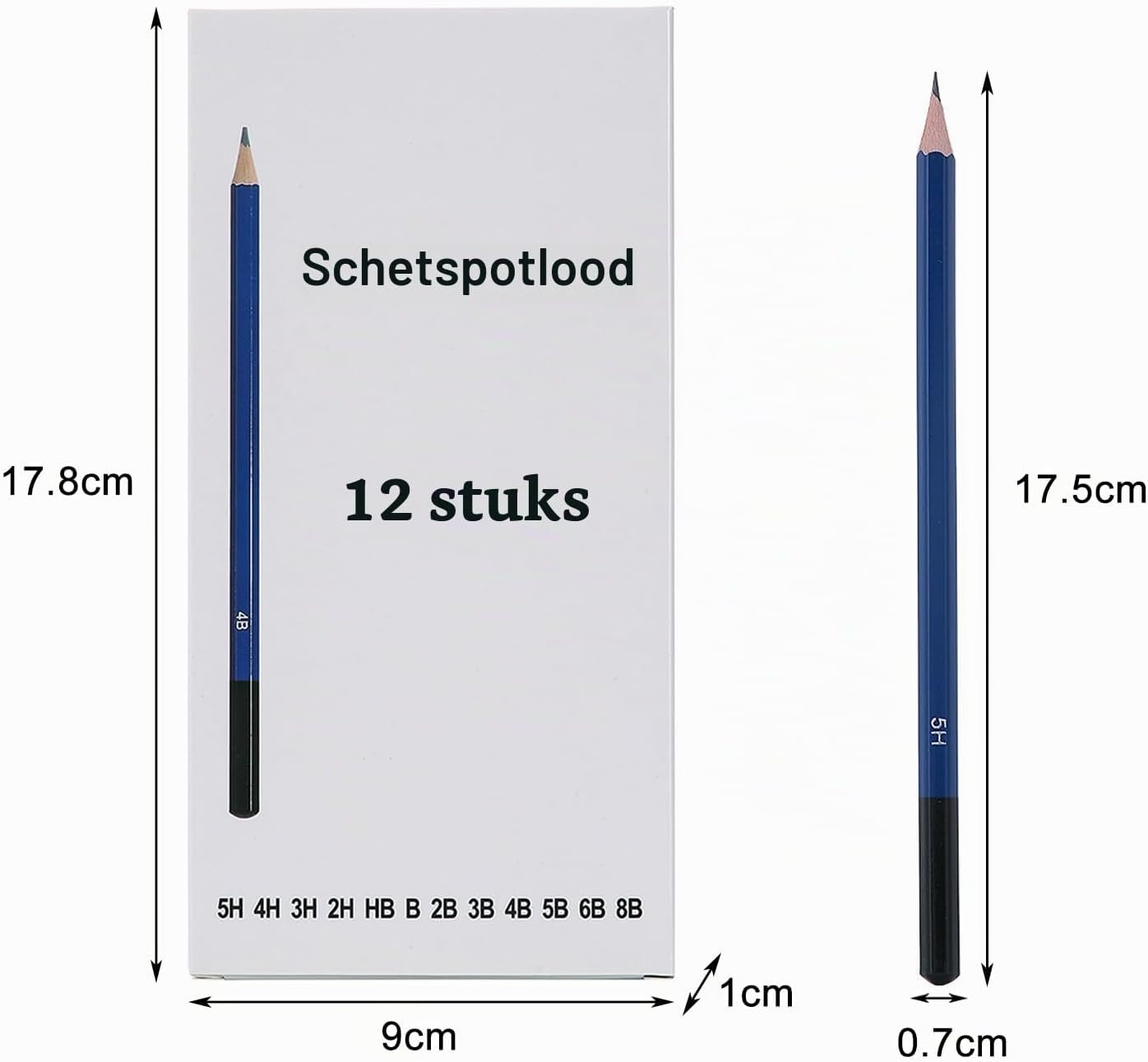 Detalle 2 de YPYMOD grafietpotloden, 12-delige tekenset met 12 hardheden