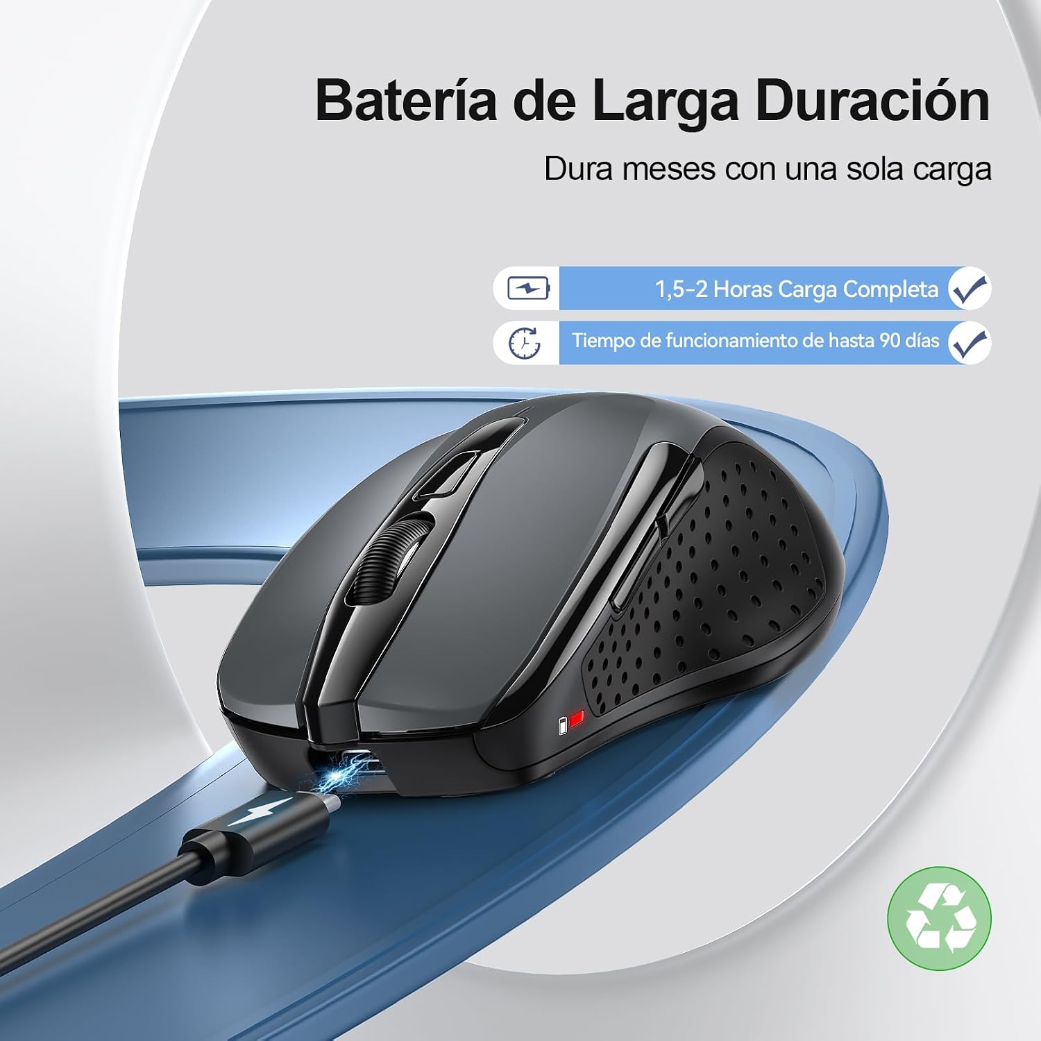 Detalle 2 de TECKNET Ratón Bluetooth Recargable 4800 dpi