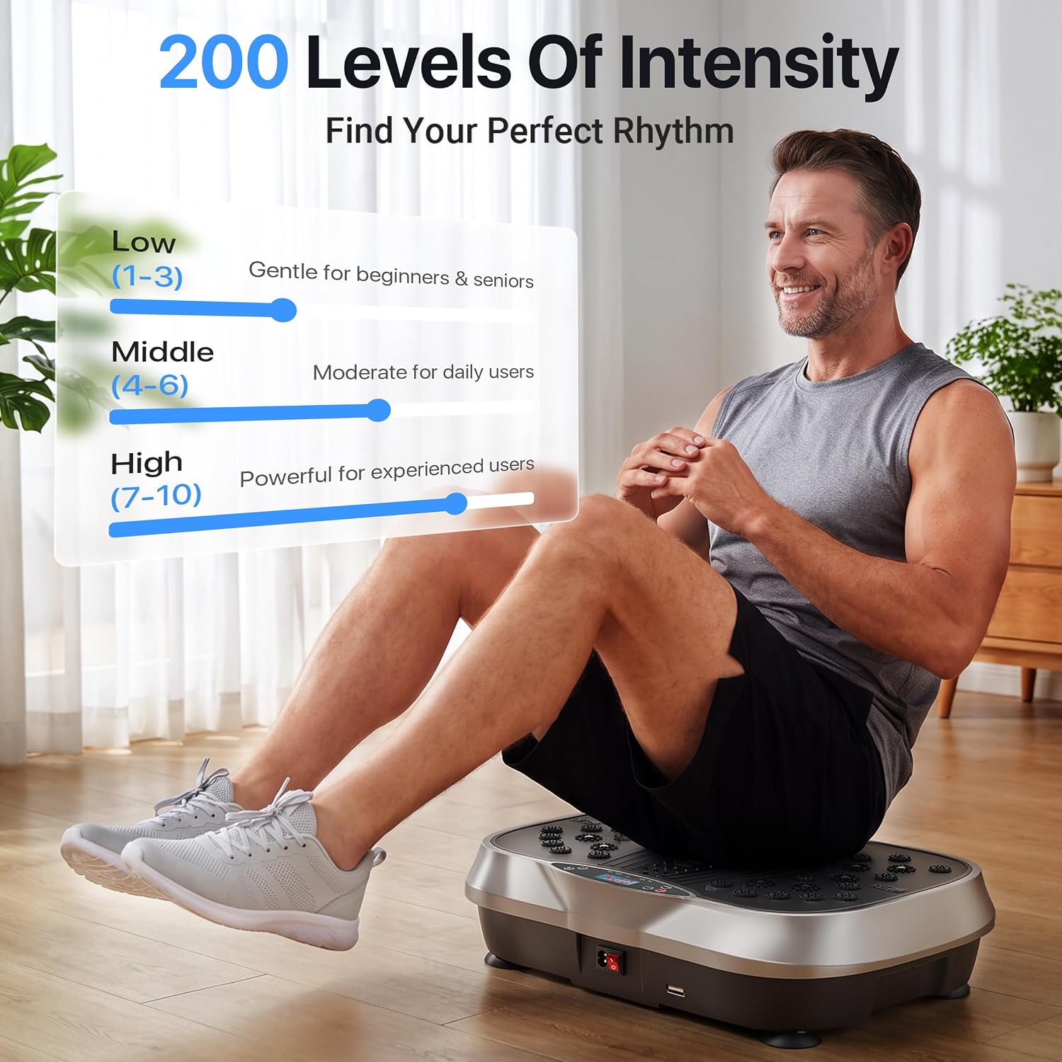 Detalle de ALSO GO 470 Vibration Plate Exercise Machine, 10 Modes, 200 Speeds