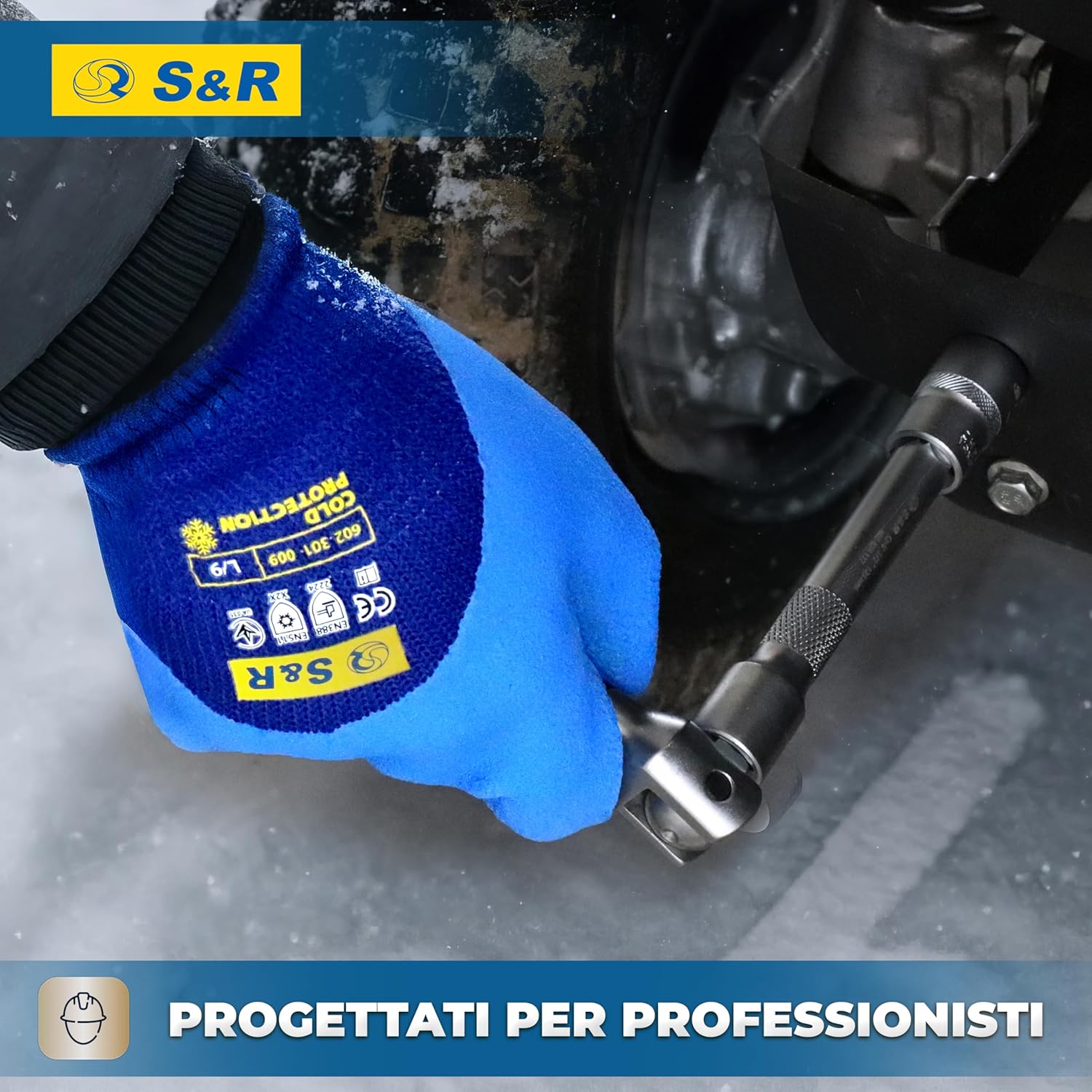Thumbnail 6 de S&R Guanti da Lavoro Invernali Termici - 2 Paia, Taglia L/9, fodera acrilica calda, rivestimento lattice idrorepellente
