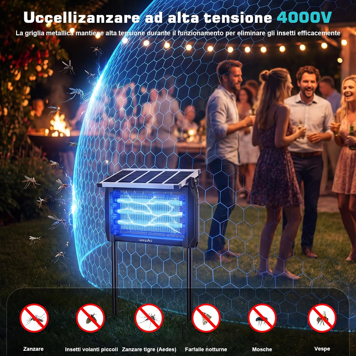 Thumbnail 5 de GooQand Lampe Anti Moustique Solaire Exterieur – UV, IPX5, 4000 mAh, 4500 V