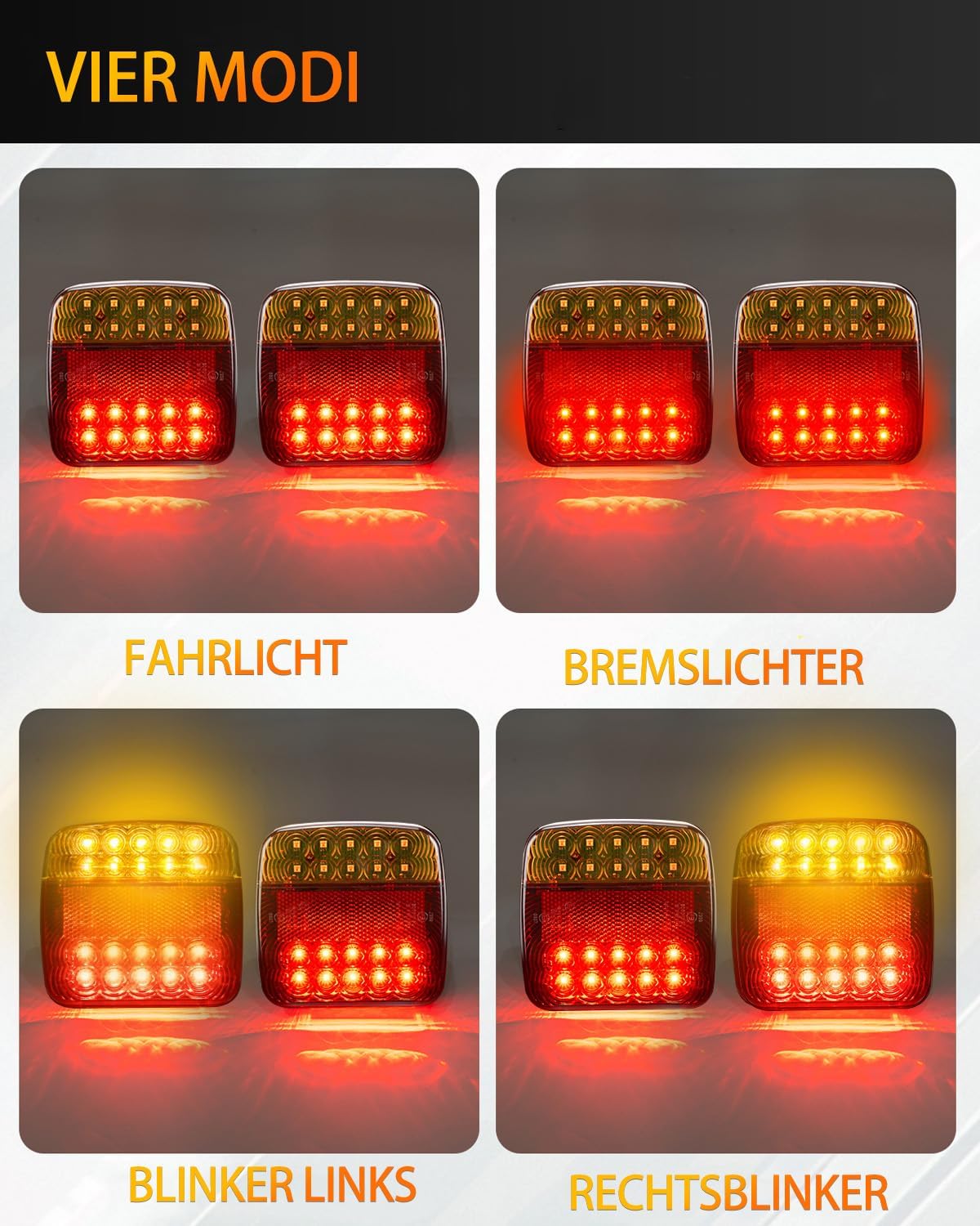 Thumbnail 2 de Tixxiu Anhänger Rückleuchten magnetisch drahtlos – 7-Pin, 12–24V, Komplettset für Anhänger, PKW, LKW und Wohnmobile