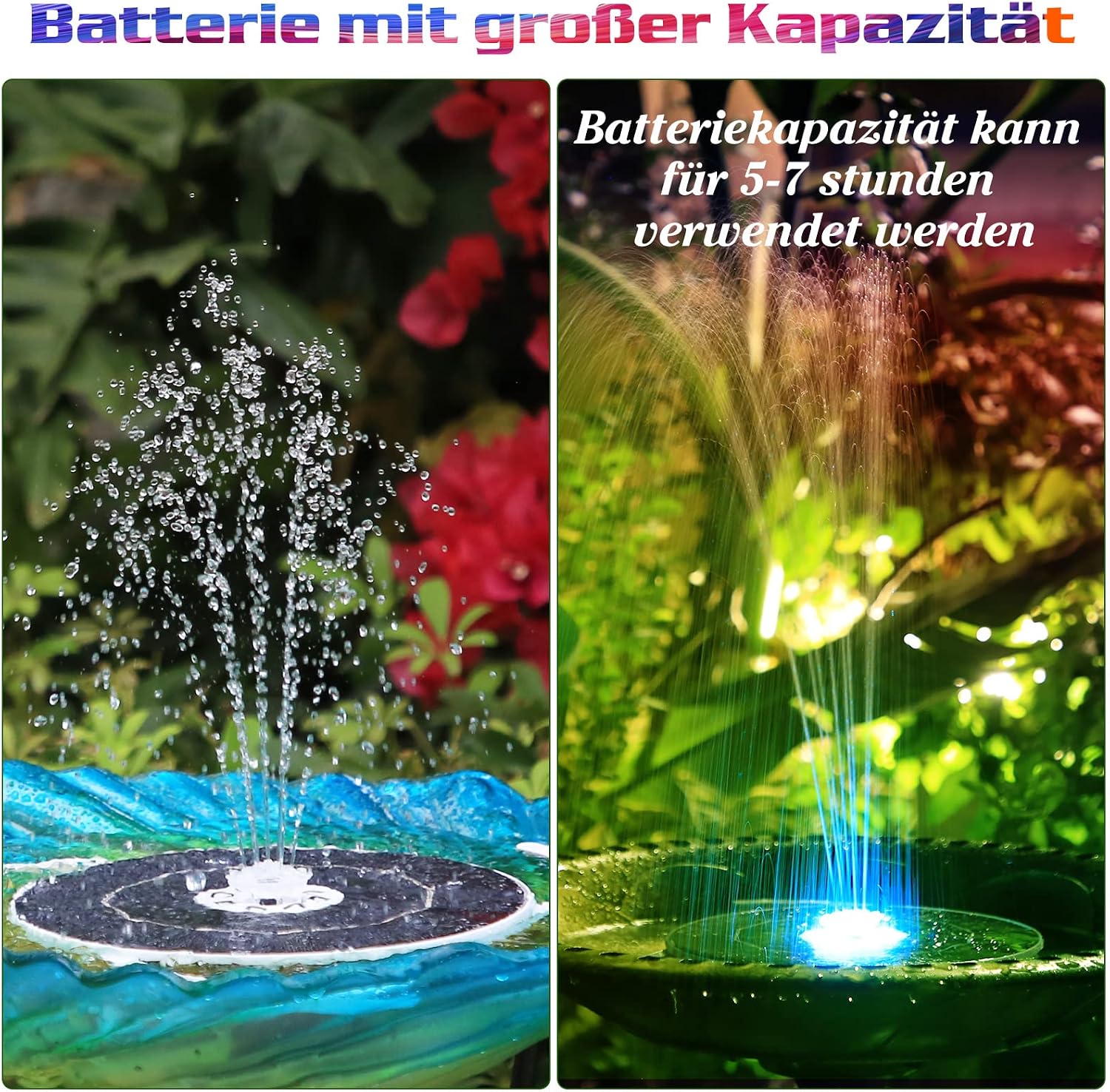 Detalle 2 de AISITIN 6,5W Solar Springbrunnen mit LED