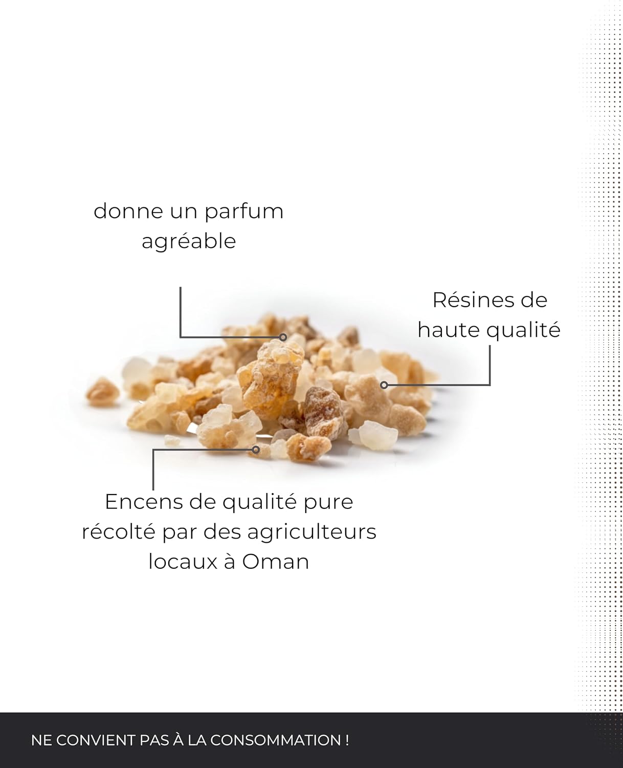 Detalle de Incensera Encens Oman 1er Choix à Fumer 250 g – Résine Boswellia sacra pure, encens d’église et purification du foyer