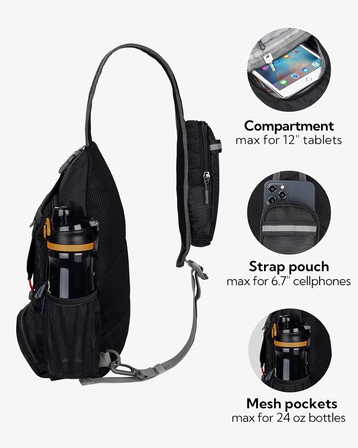 Thumbnail 3 de Waterfly Waterfly Brusttasche Sling Bag Klein – faltbare Crossbody- und Sling-Tasche für Reisen, Wandern & Alltag