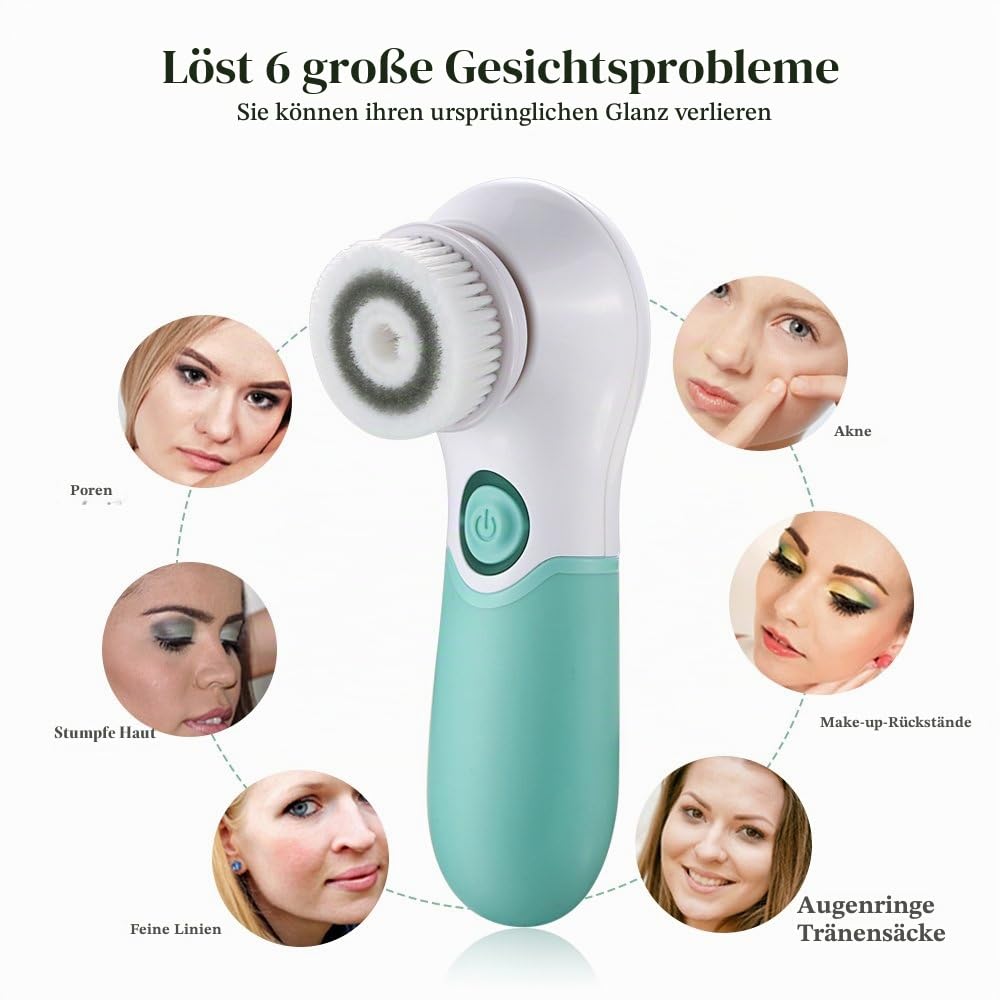Thumbnail 6 de TOUCHBeauty 3 in 1 Elektrische Gesichtsreinigungsbürste – 360° Drehung, 3 Bürstenköpfe, IPX5