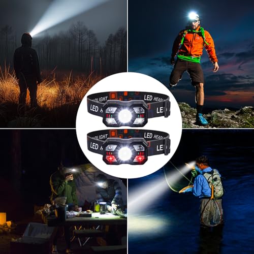 Thumbnail 6 de Yuxava linterna frontal LED recargable, pack de 2, con sensor e IPX5