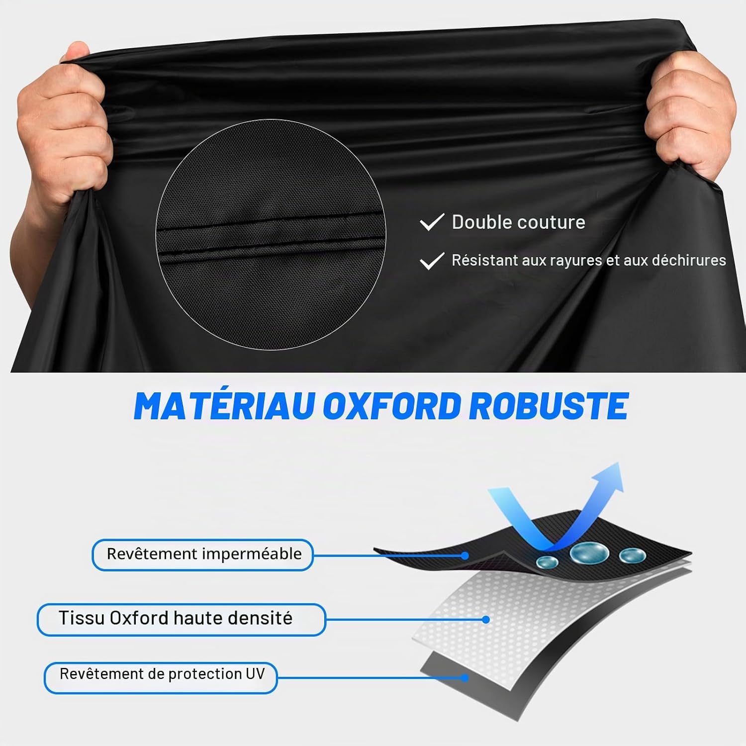 Detalle de Favoto Housse Vélo Extérieure Imperméable 200x70x110cm – Protection tout temps