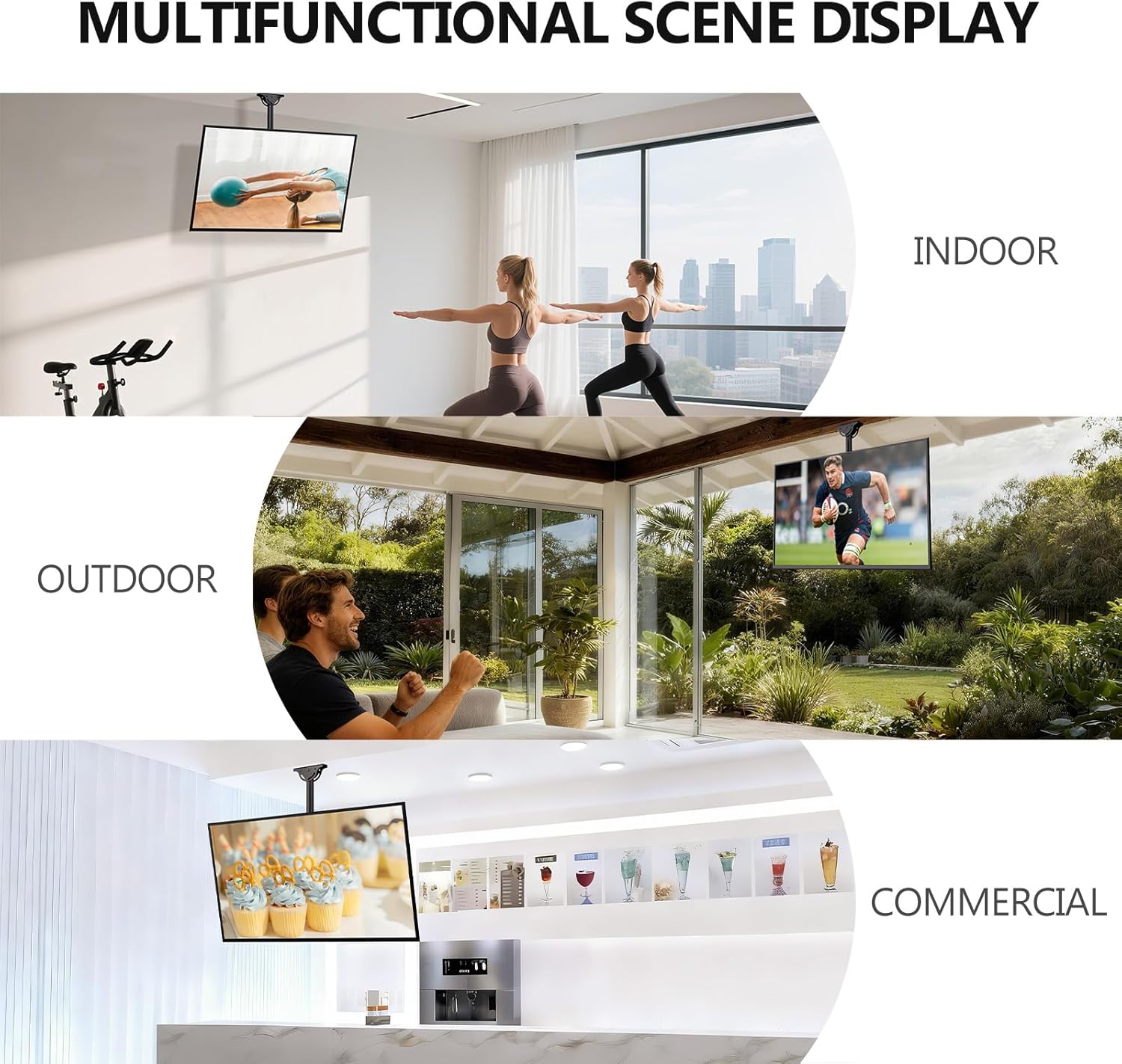 Thumbnail 6 de WALI CM2665 Ceiling TV Mount 110 lbs