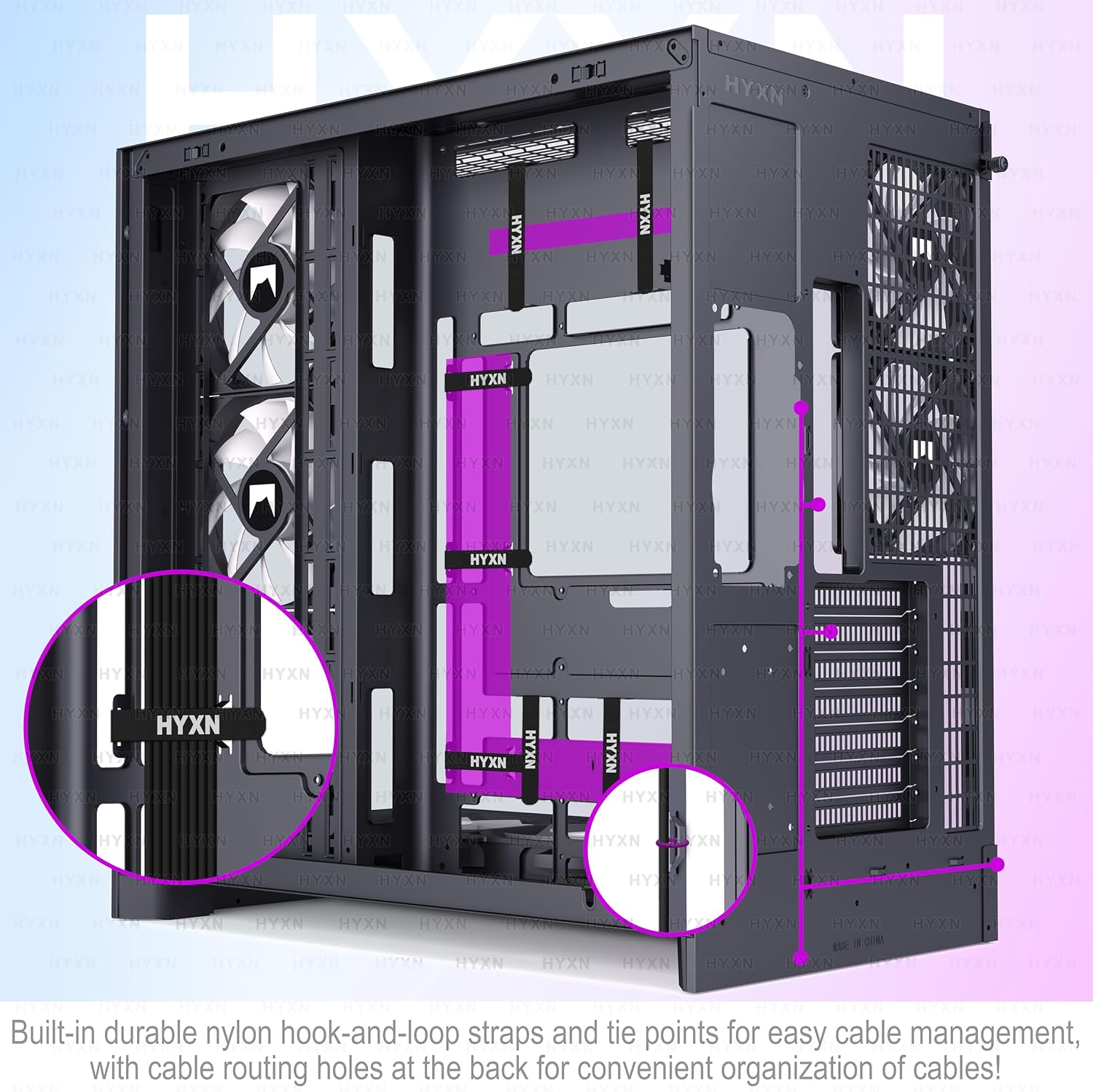 Thumbnail 6 de H2(2026) HYXN PC Gehäuse ATX mit 8 Lüfter – Großer Dual-Kammer Mid-Tower für High-End Gaming