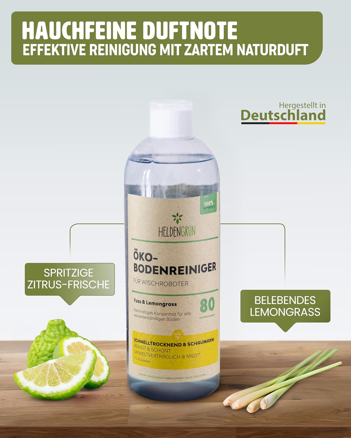 Detalle 2 de Heldengrün Öko Bodenreiniger für Wischroboter
